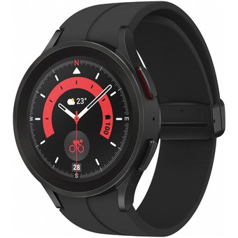  Смарт-часы Samsung Galaxy Watch 5 Pro (SM-R920NZKAMEA) 45мм 1.4" AMOLED корп.черный рем.черный 