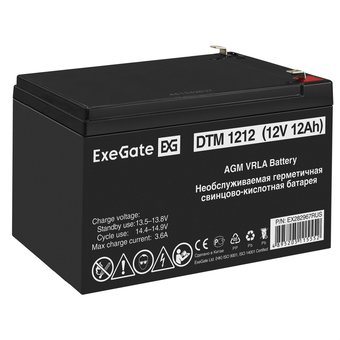  Аккумуляторная батарея ExeGate DTM 1212 (12V 12Ah, клеммы F2) 282967 