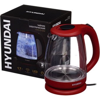  Чайник Hyundai HYK-G1002 бордовый 