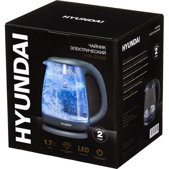  Чайник Hyundai HYK-G1003 серый 