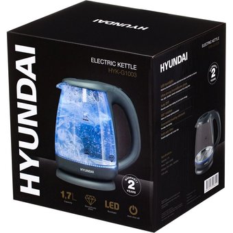  Чайник Hyundai HYK-G1003 серый 