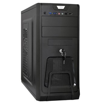  Корпус ExeGate CP-603UB Black EX283214RUS ATX, без БП, 2xUSB+2xUSB3.0, Audio, замок блокировки кнопки питания 