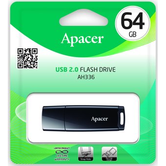  USB-флешка 64G USB 2.0 Apacer AH336 Black (AP64GAH336B-1) 