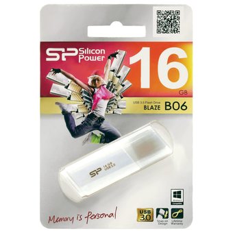  USB-флешка 16G USB 3.0 Silicon Power Blaze B06 White (SP016GBUF3B06V1W) 