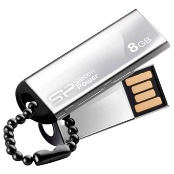  USB-флешка Silicon Power 8Gb Touch 830, USB 2.0, Нерж сталь (SP008GBUF2830V1S) 