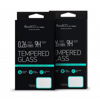  Защитное стекло BoraSCO Full Cover+Full Glue для Samsung Galaxy A3 (2017), Черная рамка 