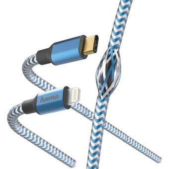  Дата-кабель Hama 00183311 Lightning USB Type-C 1.5м синий 