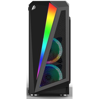  Корпус 1STPLAYER Rainbow R5 (R5-3R1) ATX, tempered glass side panel 3x 120mm LED fans inc. 