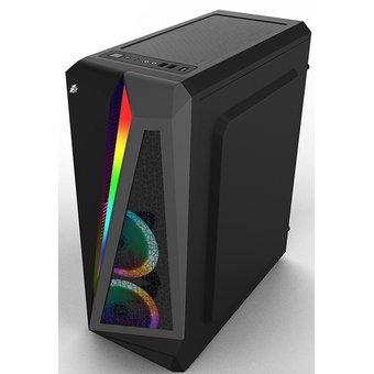  Корпус 1STPLAYER Rainbow R5 (R5-3R1) ATX, tempered glass side panel 3x 120mm LED fans inc. 