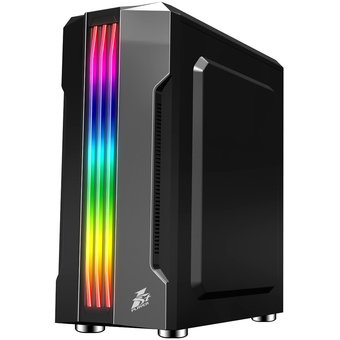  Корпус 1STPLAYER Rainbow R3-A (R3-A-1R1) ATX, tempered glass side panel 1x 120mm LED fan inc. 