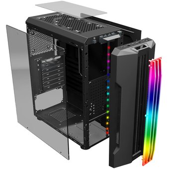  Корпус 1STPLAYER Rainbow R3-A (R3-A-1R1) ATX, tempered glass side panel 1x 120mm LED fan inc. 