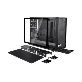  Корпус Fractal Design Meshify S2 - TG (FD-CA-MESH-S2-BKO-TGL) E-ATX, mid tower, light tint tempered glass side panel 3x140mm fans inc. 