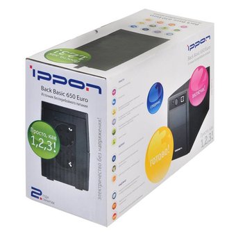 ИБП Ippon Back Basic 650 Euro (383323) 360Вт 650ВА черный 