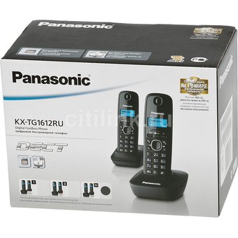  Радиотелефон Dect Panasonic KX-TG1612RUH темно-серый (труб. в компл.2шт) АОН 