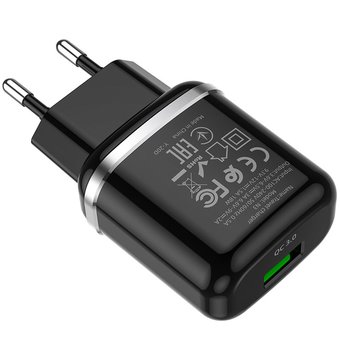  СЗУ HOCO N3 Special single port QC3.0 charger(EU), black 