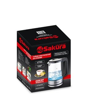  Чайник SAKURA SA-2726SBK (1.7) стекл. 