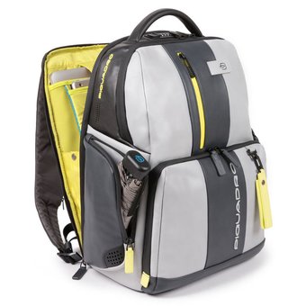  Рюкзак Piquadro Urban CA4550UB00BM/GRGR серый/желтый натур.кожа 