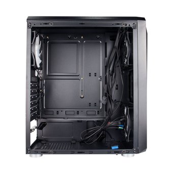  Корпус 1STPLAYER Firerose F4 (F4-3R1 )ATX, tempered glass side panels 3x 120mm LED fans inc. 