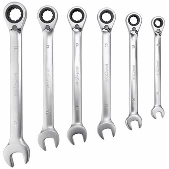  Набор ключей AV Steel AV-035160 комбинированных 8-17мм 6 предметов трещоточных с реверсом 