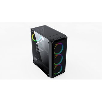  Корпус Powercase Mistral Z4 Mesh LED (CMIZB-L4) Tempered Glass, 4x 120mm 5-color fan, чёрный, ATX 