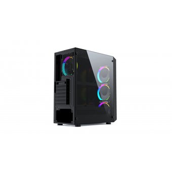  Корпус Powercase Mistral Z4 Mesh LED (CMIZB-L4) Tempered Glass, 4x 120mm 5-color fan, чёрный, ATX 