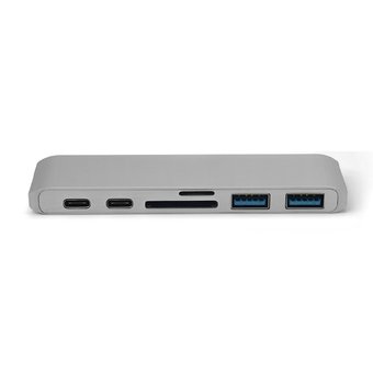  USB-хаб Satechi Type-C USB 3.0 Passthrough Hub для Macbook 12" серебряный. 