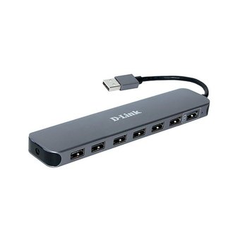  Разветвитель USB 2.0 D-Link DUB-H7 7порт. черный (DUB-H7/B/D) 