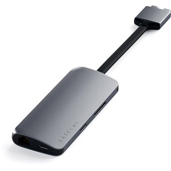  USB-хаб Satechi Type-C Dual Multimedia Adapter для Macbook с двумя портами USB-C 