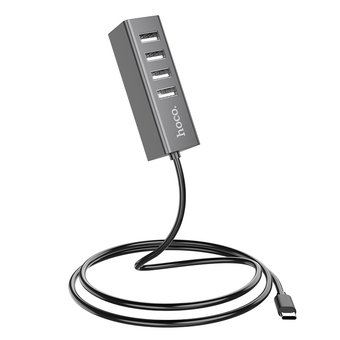  USB-HUB Hoco HB1 4, USB 2.0, 4 Port (серый) 