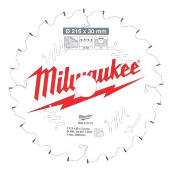  Диск п/п Milwaukee 4932471315 по дереву 216*30*24мм 