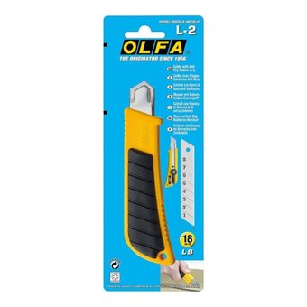  Нож OLFA OL-L-2 с выдвижным лезвием эргономичный с резиновыми накладками, 18мм 