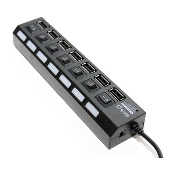  Концентратор 5bites HB27-203PBK 7*USB2.0/БП 5В-2А/1M/Black 