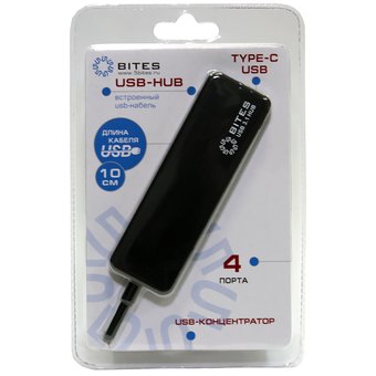  Концентратор 5bites HB34C-311BK 4*USB3.0/TYPE-C PLUG/Black 