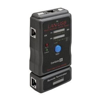  Тестер сетевой ExeGate EX-T5448 для RJ-45/RJ-11/RJ-12/USB 293160 