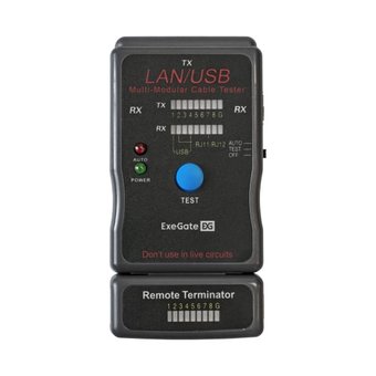  Тестер сетевой ExeGate EX-T5448 для RJ-45/RJ-11/RJ-12/USB 293160 