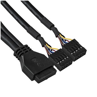  Планка USB на переднюю панель ExeGate U5H-627, 5,25", 2*USB3.0+2*HD Audio, черная, металл, подсоед. к MB 289291 