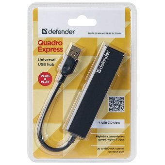  USB-HUB DEFENDER Quadro (83204) USB3 4 Port 