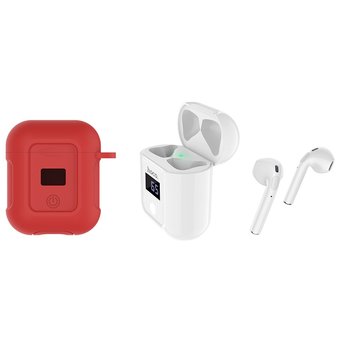  УЦ Наушники bluetooth HOCO S11 Melody (red silicon), white (ПУ) 
