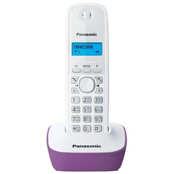  Радиотелефон Dect Panasonic KX-TG1611RUF фиолетовый/белый 