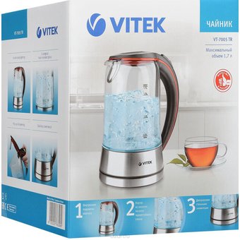  Чайник Vitek VT-7005 TR стекло 