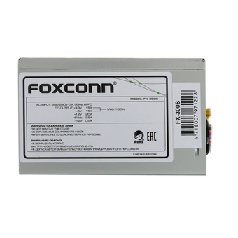  Блок питания Foxline TFX300S-Z (TFX300S-Z), 300W, NO PFC, 80FAN, 3xSATA, 1xPATA, 1xFDD, 24+4 