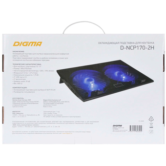  Подставка для ноутбука Digma D-NCP170-2H 17"390x270x25мм черный 