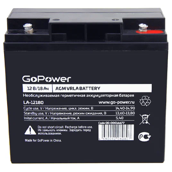  Аккумулятор для ИБП GOPOWER LA-12180 18Ah (00-00016677) 