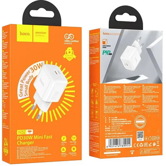  СЗУ HOCO N32 Glory PD30W, 1USB (белый) 
