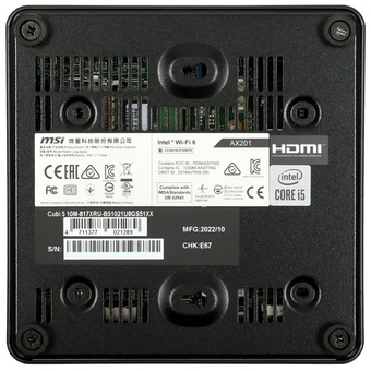  Неттоп Cubi 5 10M-817XRU (Cubi B183) 9S6-B18311-843/Intel Core i5-10210U 1.6GHz Quad/8GB+512GB SSD/Integrated/WiFi/BT/noOS/1Y/Black 