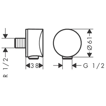  Шланговое подсоединение HANSGROHE 27453000 1/2" хром 