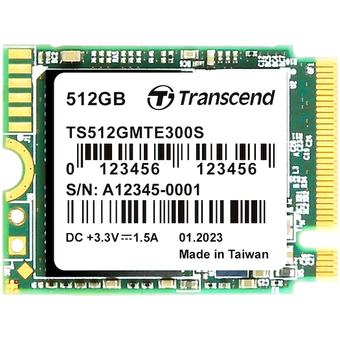  SSD Transcend MTE300S TS512GMTE300S, 512GB, 3D TLC NAND, M.2 2230 ,PCI-E 4x R/W - 2000/1100 MB/s 