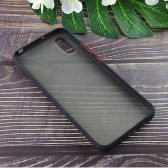  Чехол силиконовый с полупрозрачной матовой задней крышкой для Xiaomi Redmi 9A чёрный 