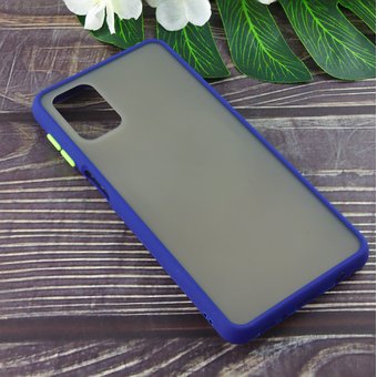  Чехол силиконовый с полупрозрачной матовой задней крышкой для Samsung M31S синий 