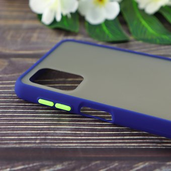  Чехол силиконовый с полупрозрачной матовой задней крышкой для Samsung M31S синий 